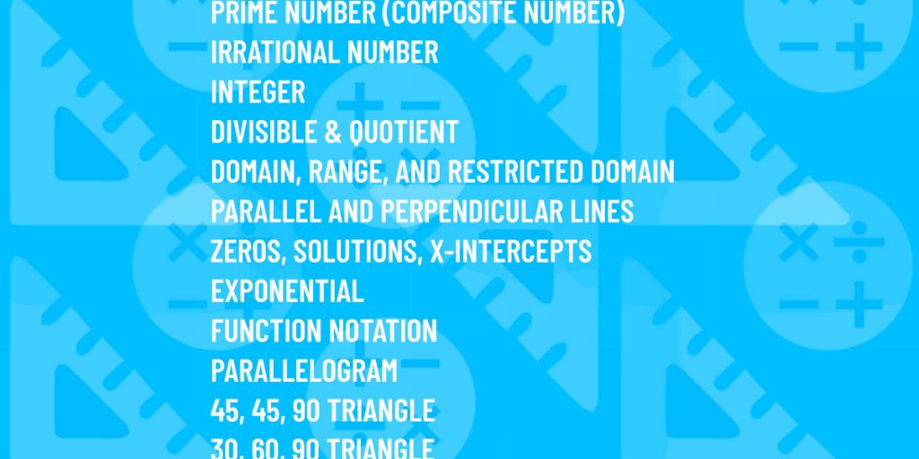 SAT Math Vocabulary Terms to Know