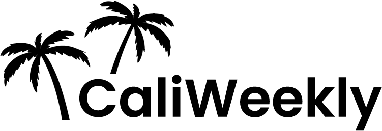 Logo of "CaliWeekly" with vector palmtrees, representing expert advice on college prep and study tips for busy moms and students.